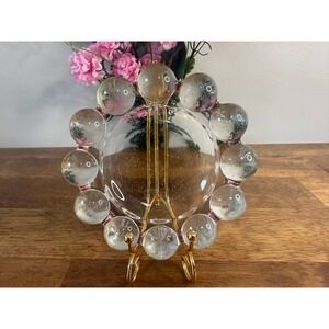 Vintage Pink Bubble Glass Ashtray Boopie Style Retro Trinket Dish Decor Barware